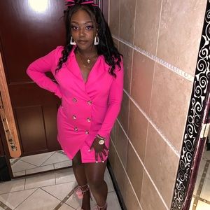 Pink blazer dress
